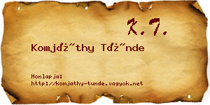 Komjáthy Tünde névjegykártya